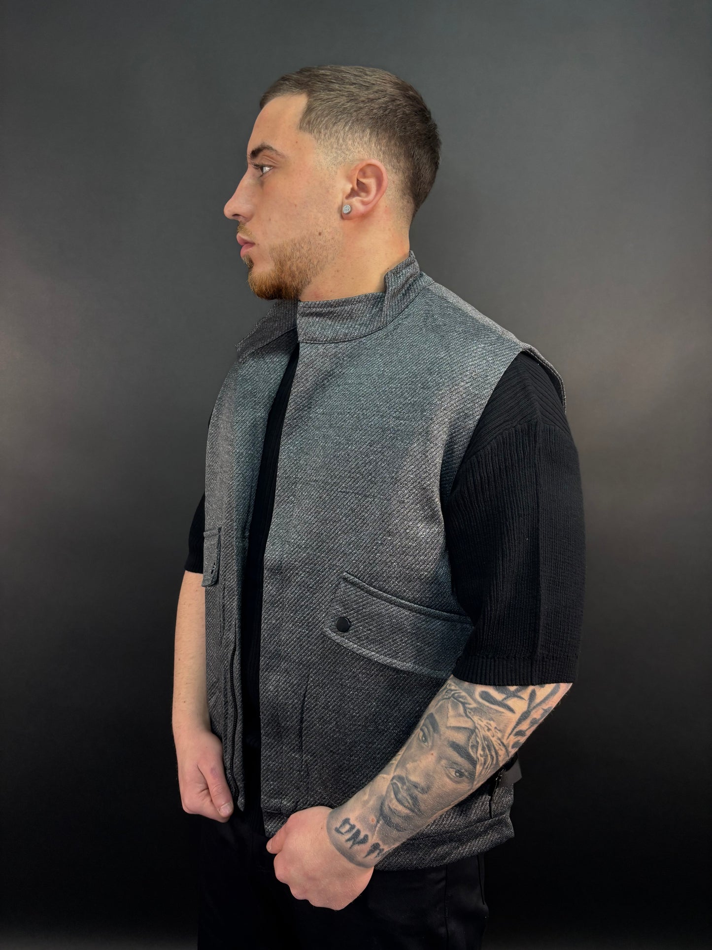 Smanicato puffy grigio