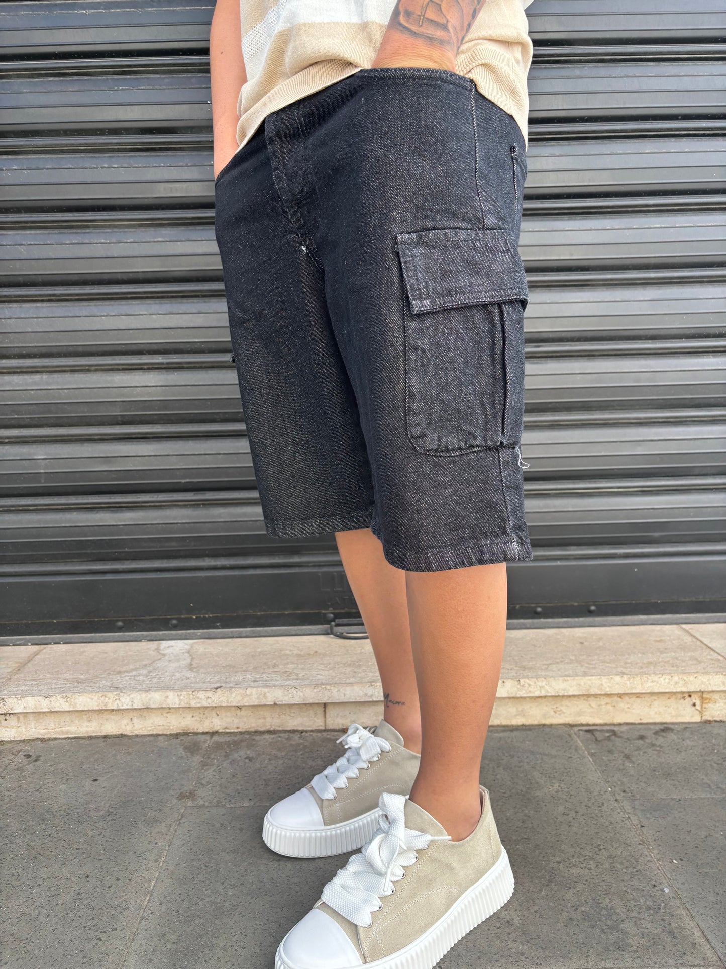 Jeans cargo nero