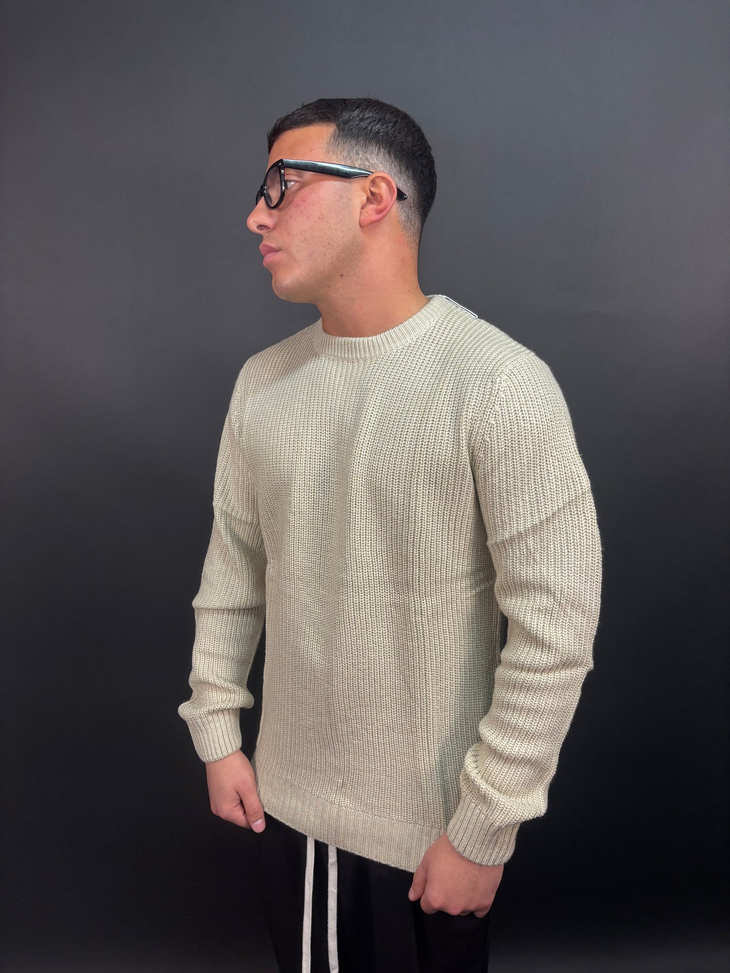Maglione in lana beige