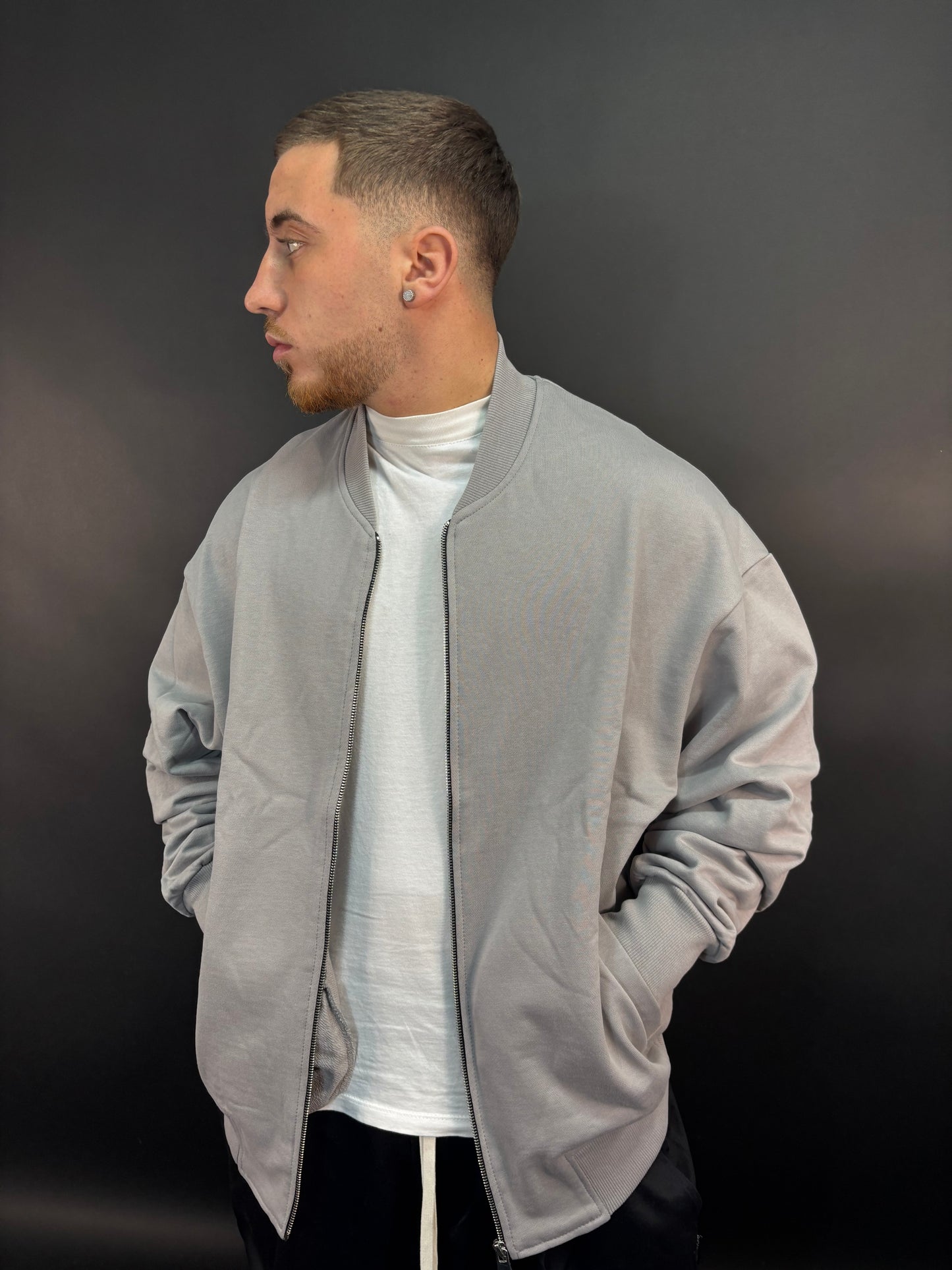 Felpa duster grigio chiaro