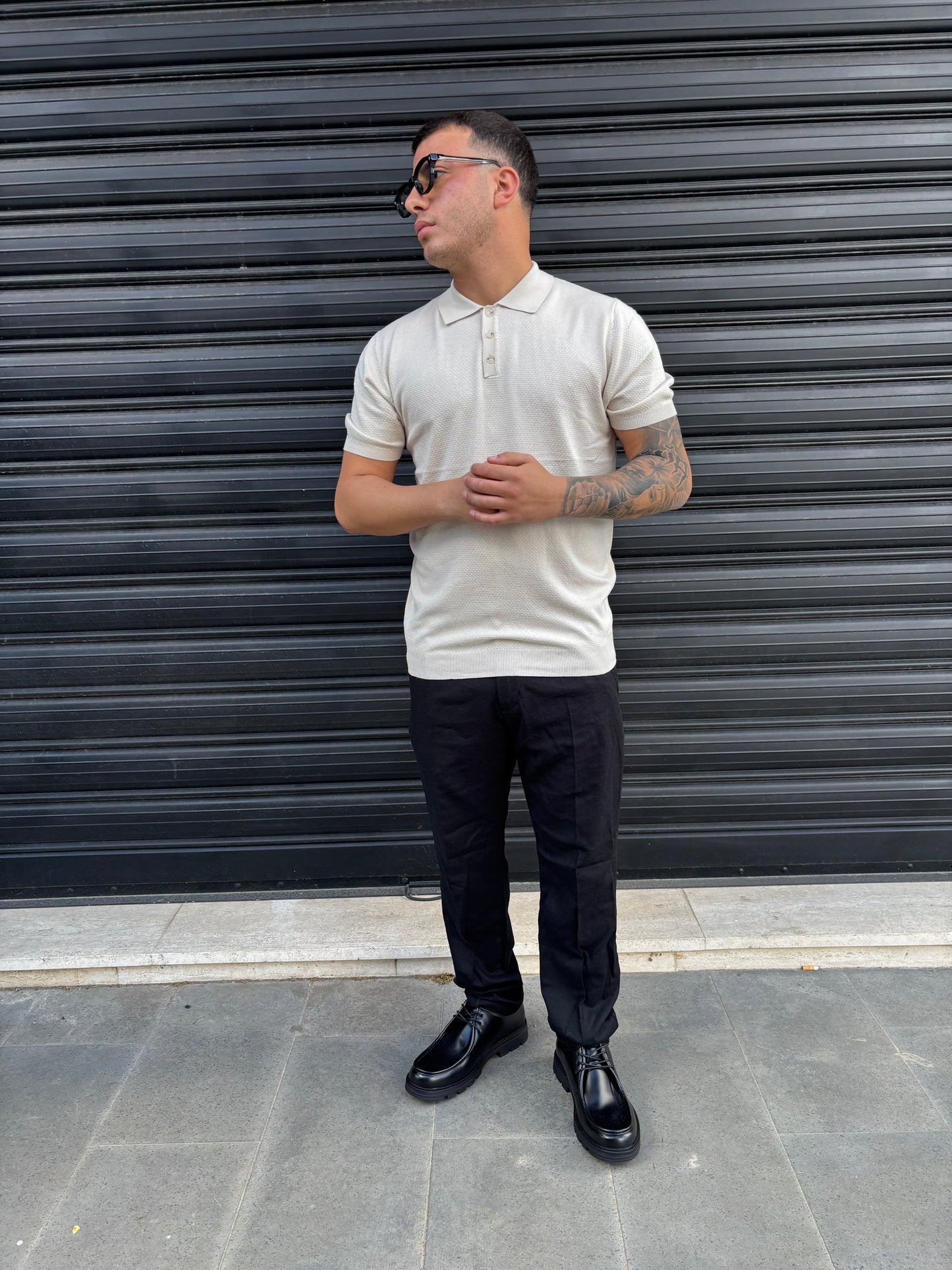 Pantalone elegante nero lino