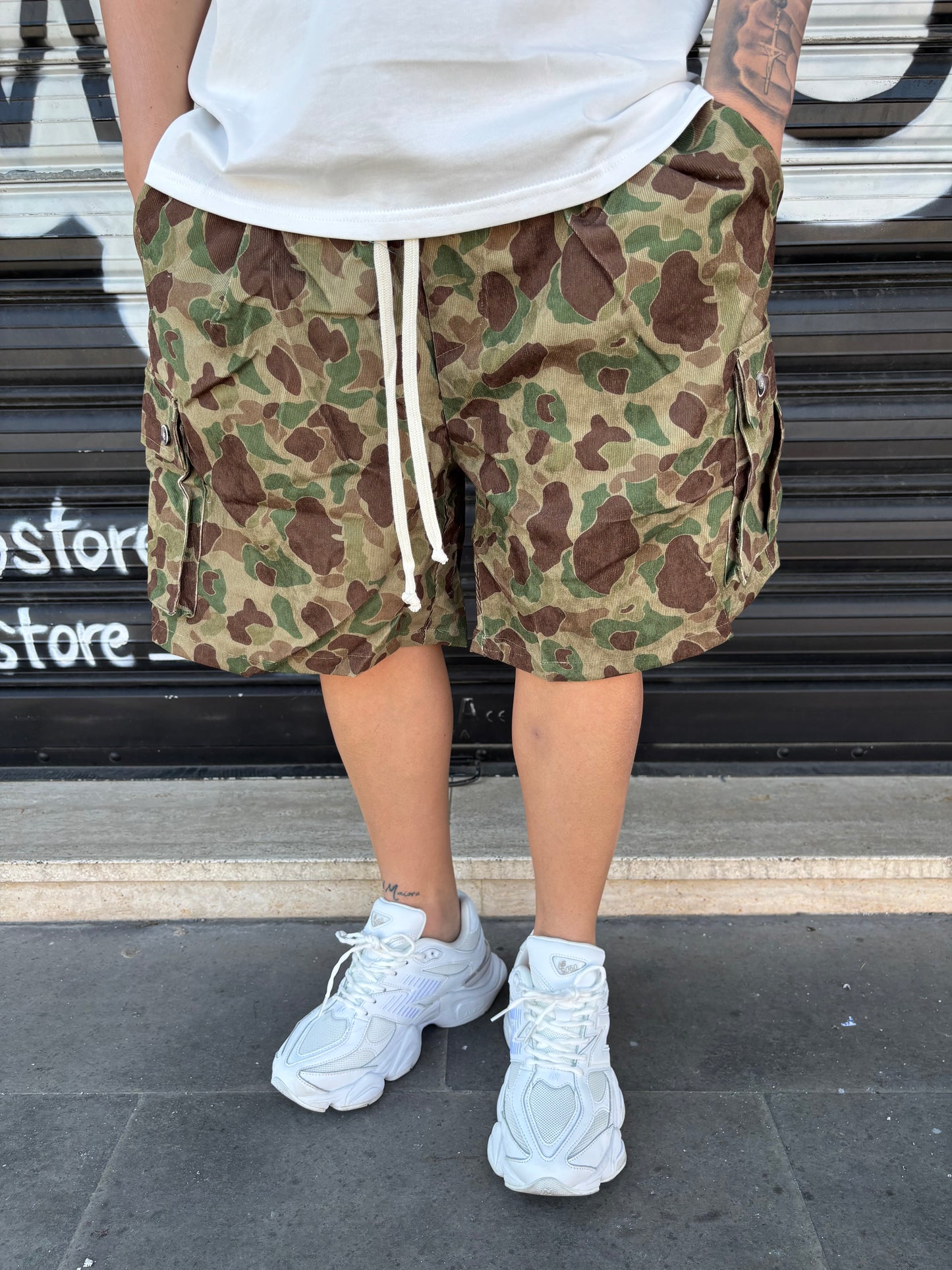 Pantaloncino cargo militare