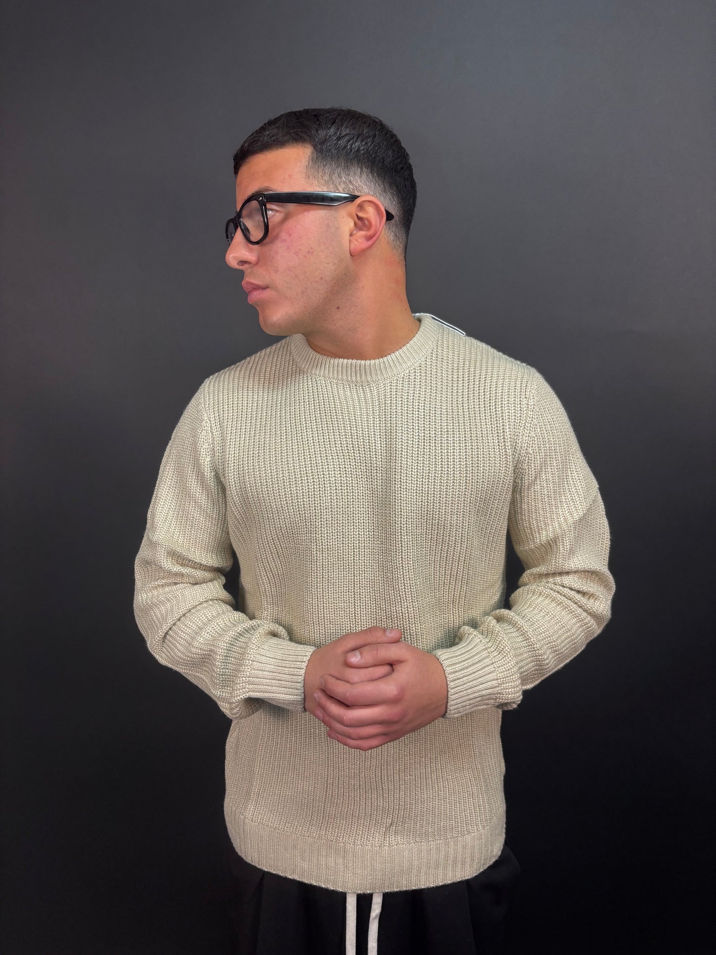 Maglione in lana beige