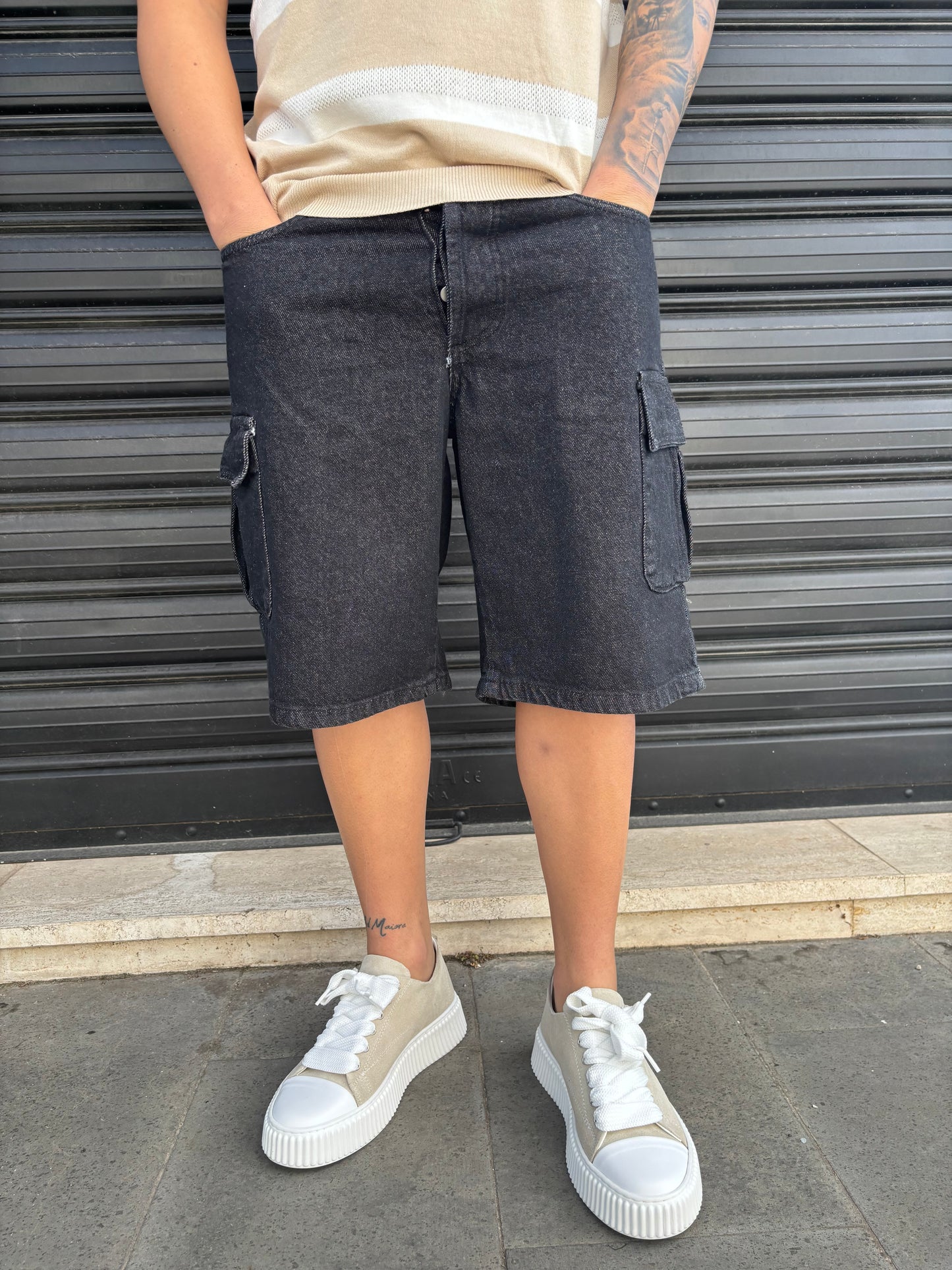 Jeans cargo nero