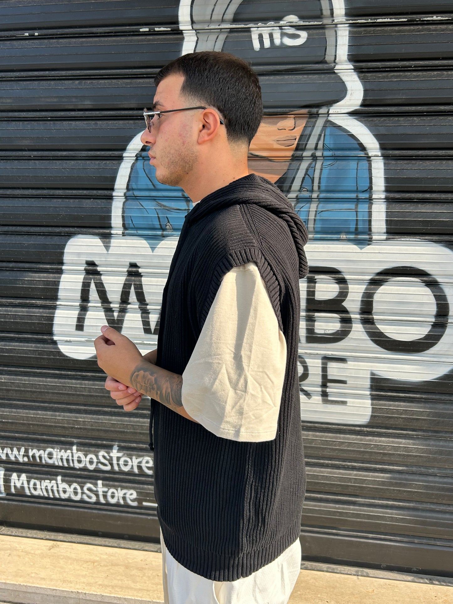 Smanicato in lana nero