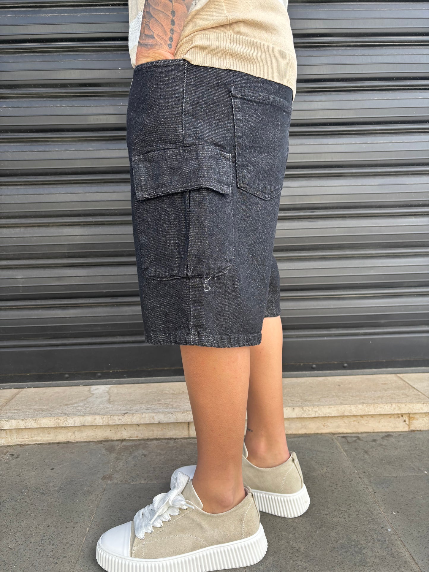 Jeans cargo nero