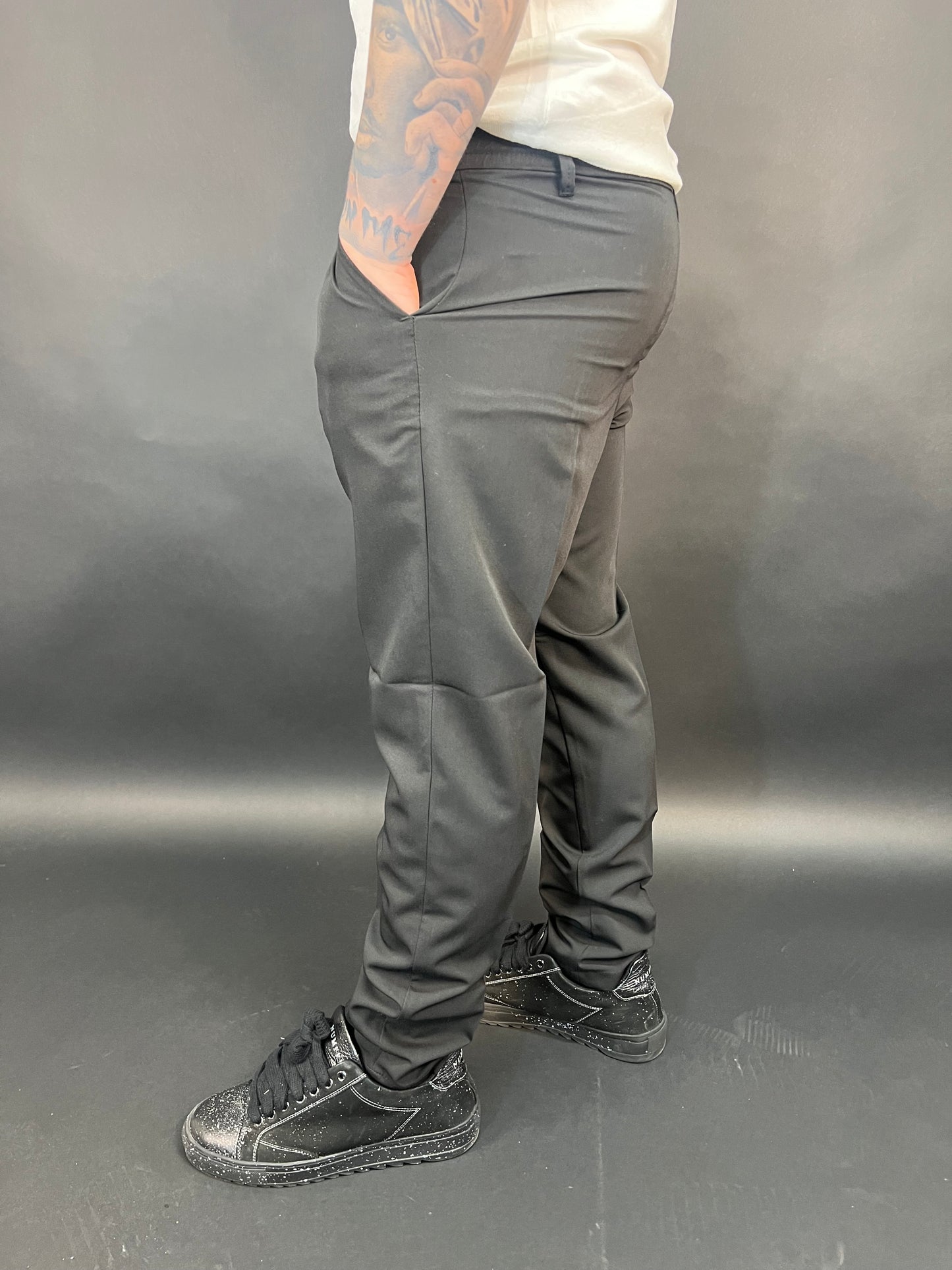Pantalone elegante nero con elastico