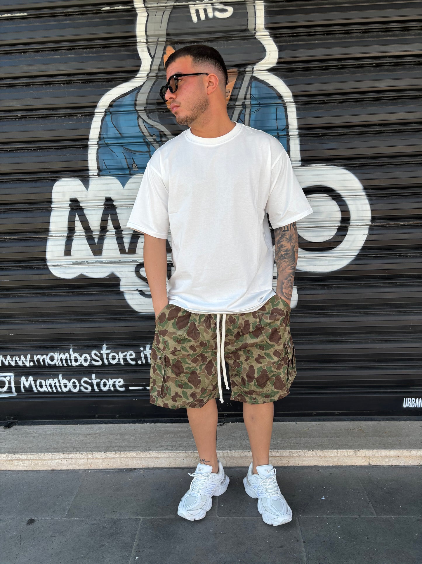 Pantaloncino cargo militare