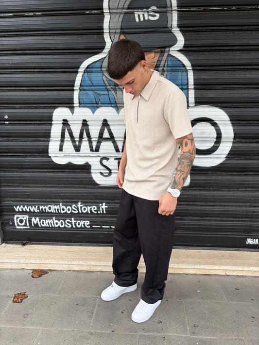 Polo zip beige