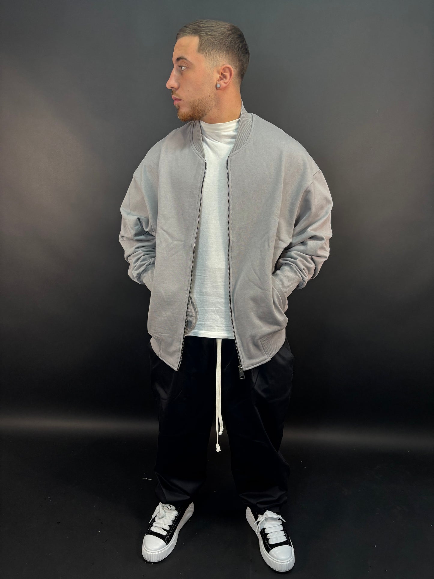 Felpa duster grigio chiaro