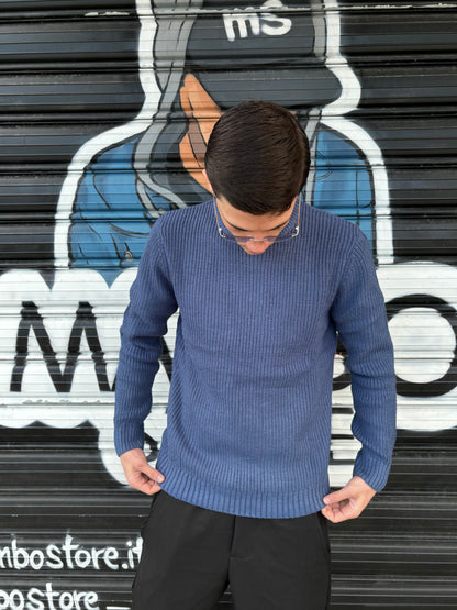 Maglione in lana blu