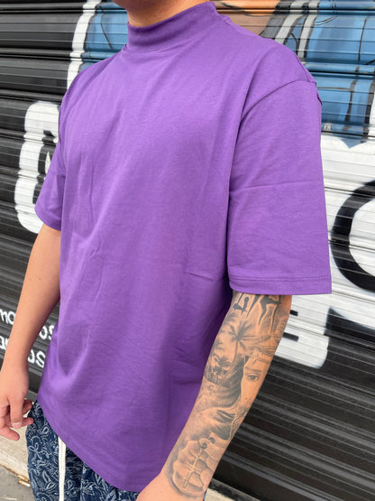 Tshirt con colletto viola