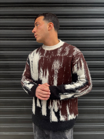 Maglione brown cut