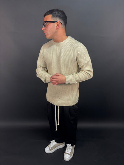 Maglione in lana beige