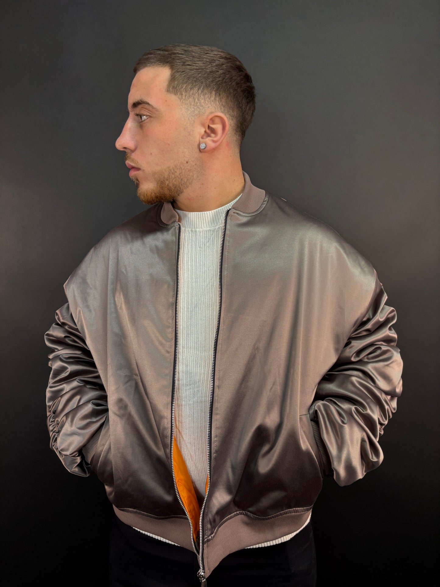 Giacca drapped bronzo