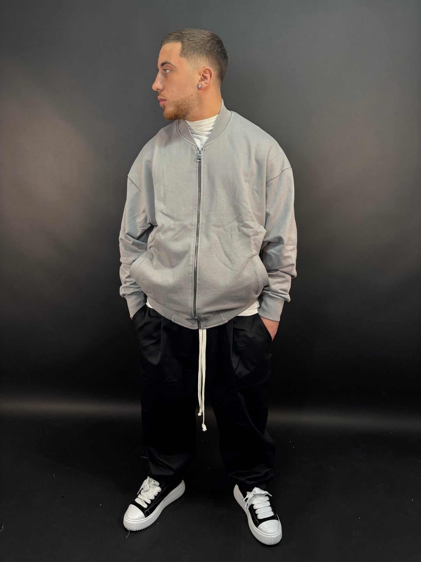 Felpa duster grigio chiaro