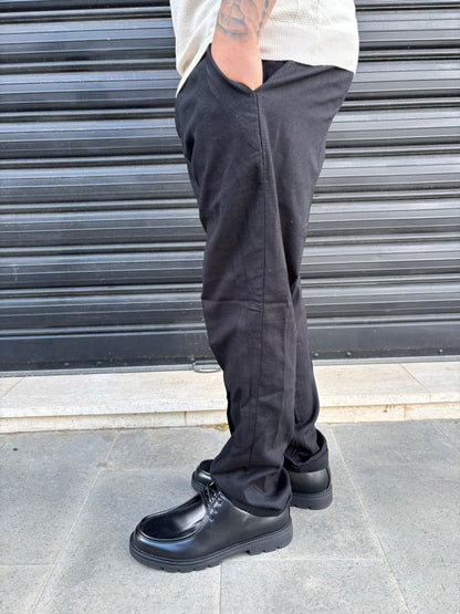 Pantalone elegante nero lino