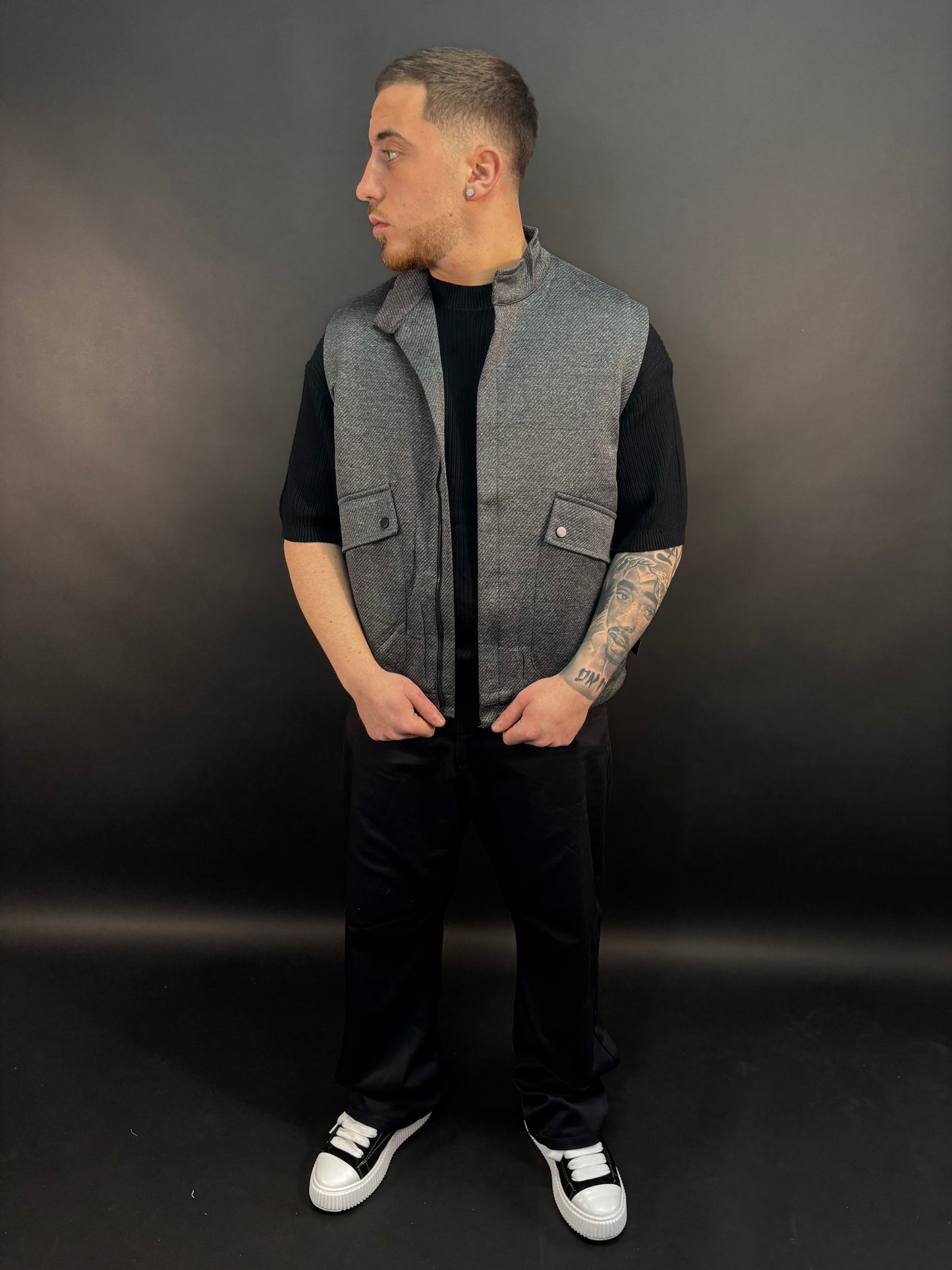 Smanicato puffy grigio