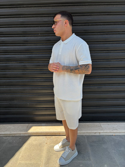 Completo polo e pantaloncino bianco