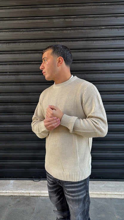 Maglione in lana beige