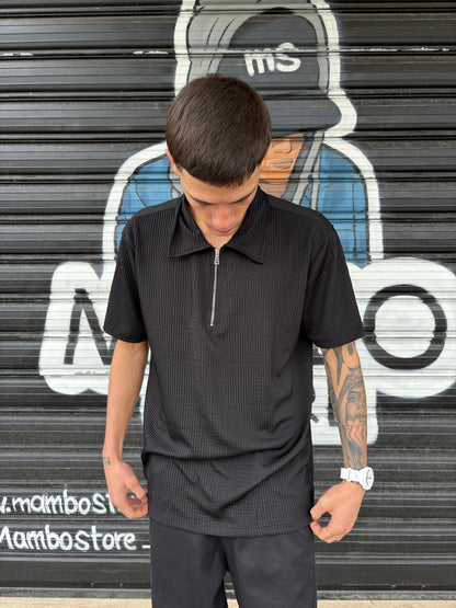 Polo zip nera