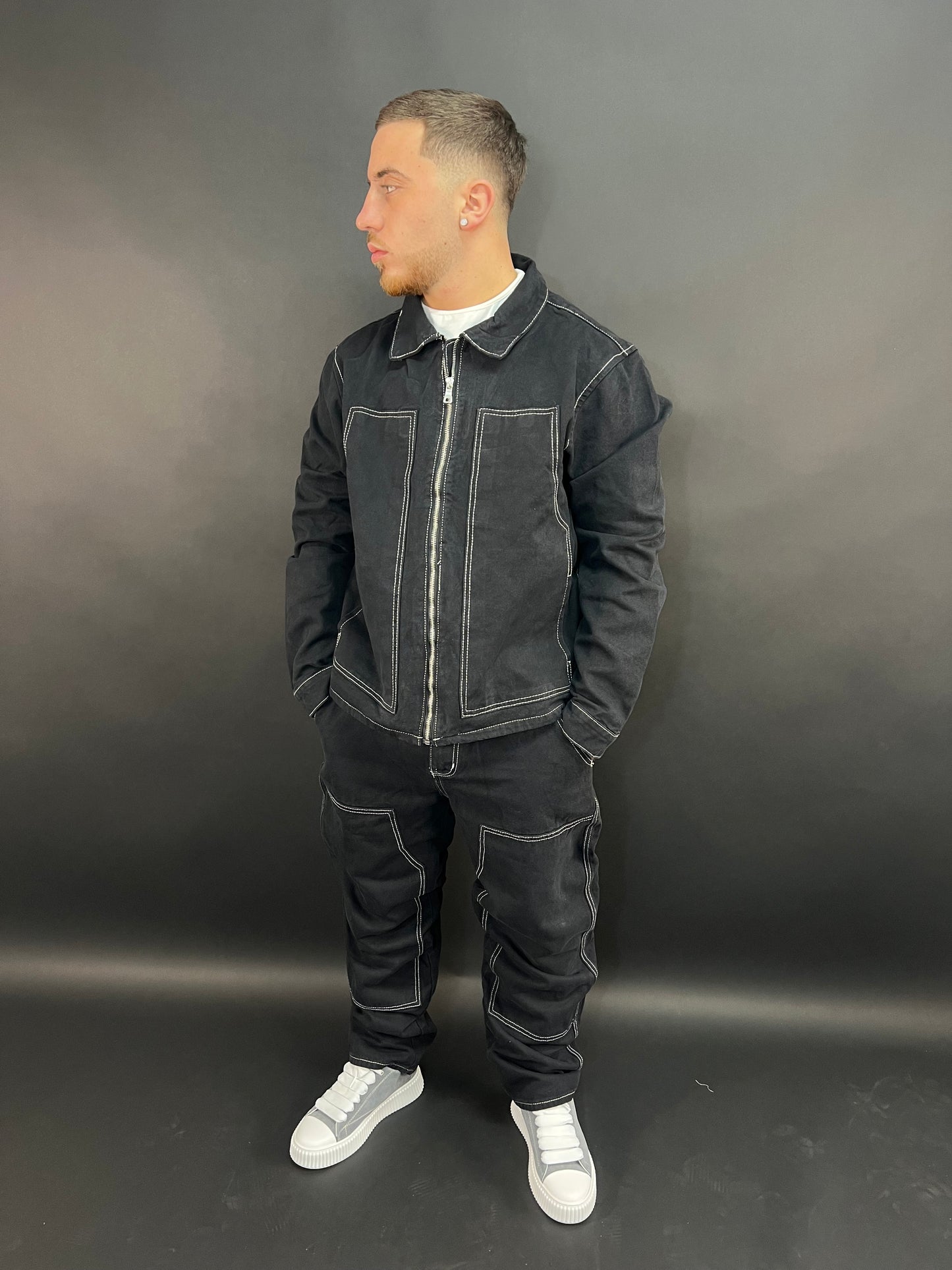 Completo jeansato vintage nero