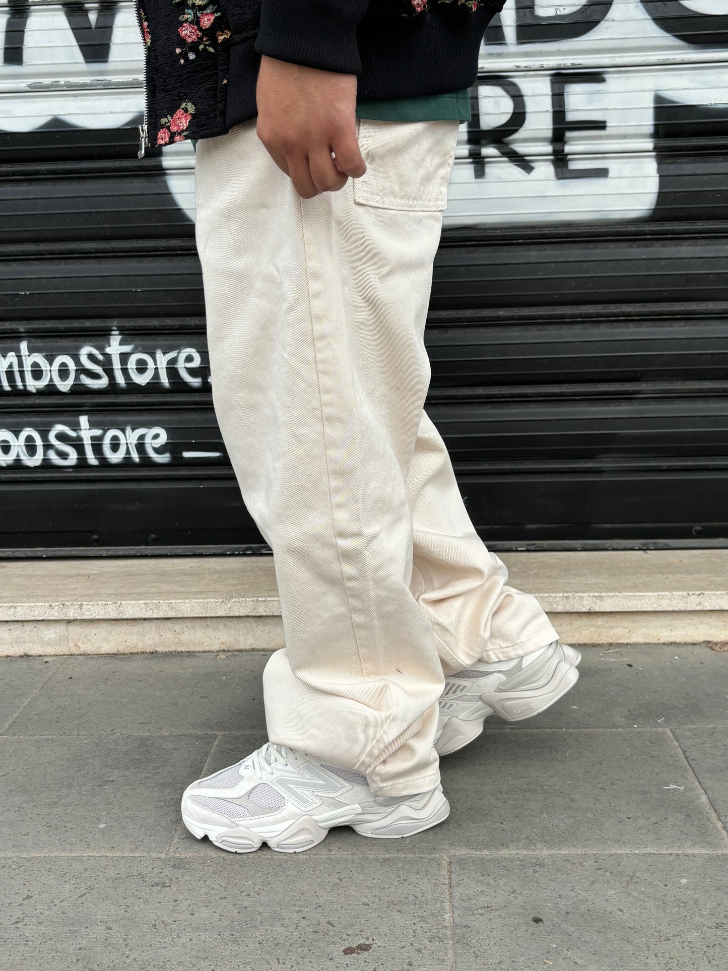 Pantalone con elastico beige chiaro