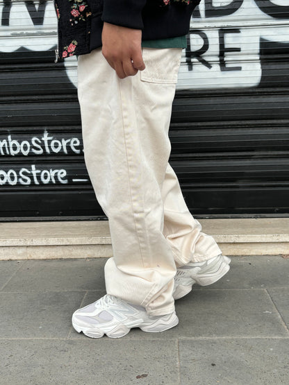 Pantalone con elastico beige chiaro