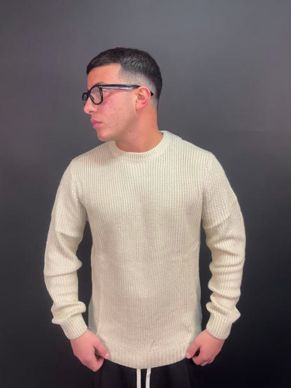 Maglione in lana beige